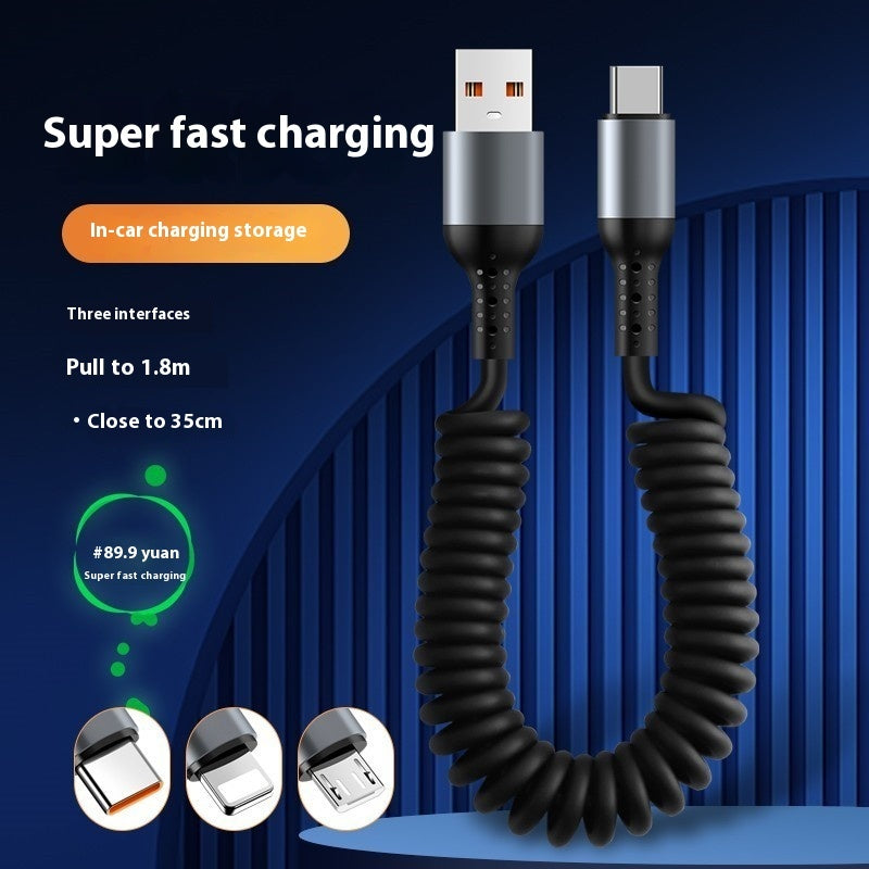 Spring Retractable Data Cable