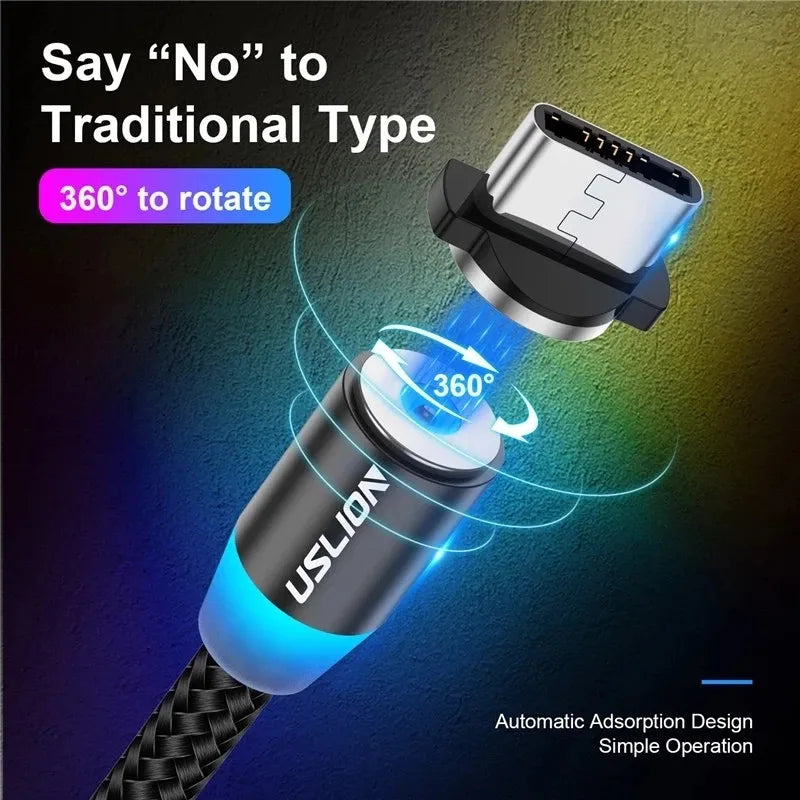 LED Magnetic USB Cable Fast Charging