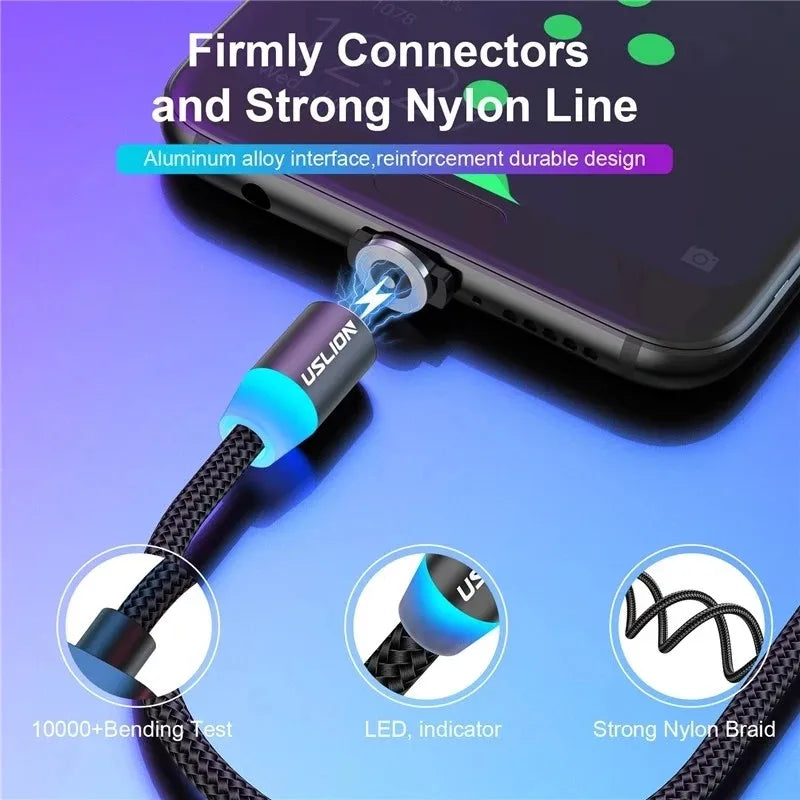 LED Magnetic USB Cable Fast Charging