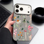 Colorful Plants Printed Leather Texture TPU Case For iPhone