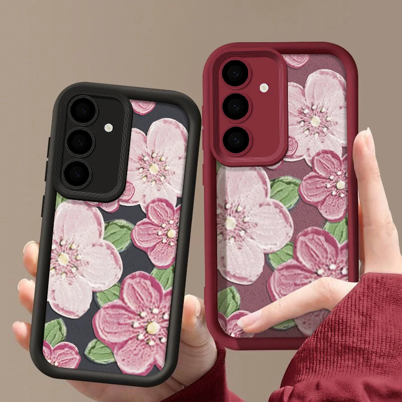 Oil Painting Flower Soft Case For Samsung Galaxy