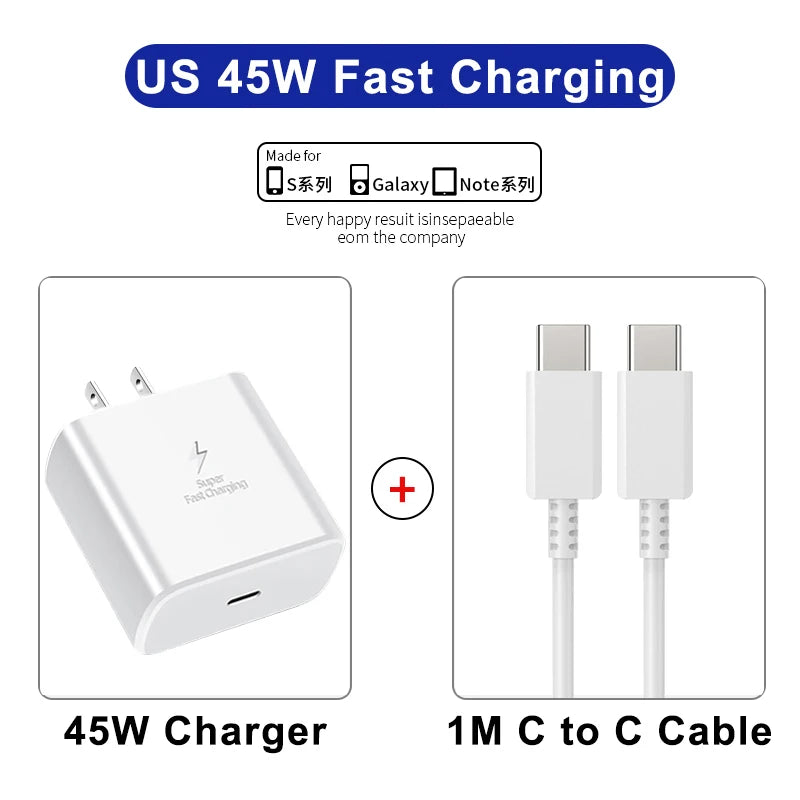 PD 45W USB C Fast Charger For Samsung Galaxy