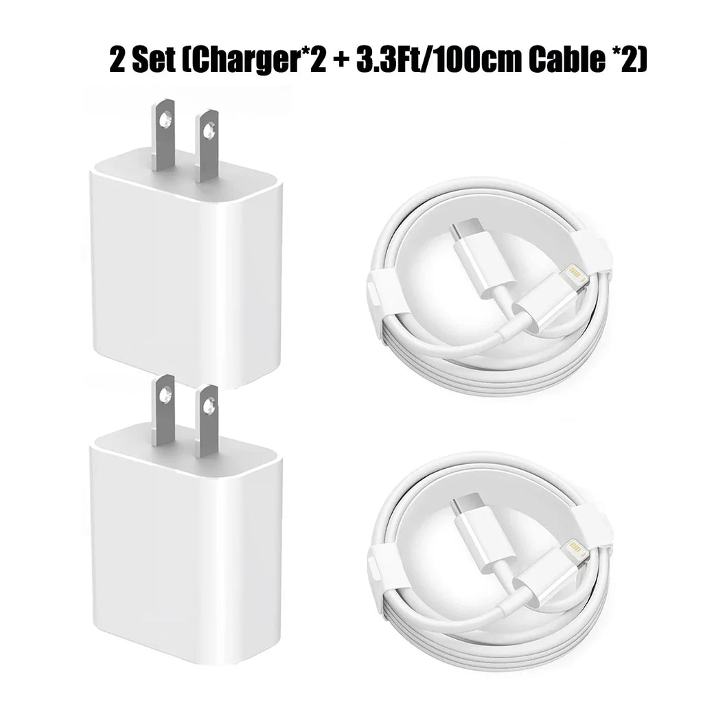 1-3Set 20W US USB C Port Fast Charger For iPhone