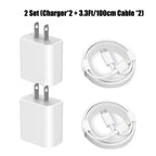 1-3Set 20W US USB C Port Fast Charger For iPhone