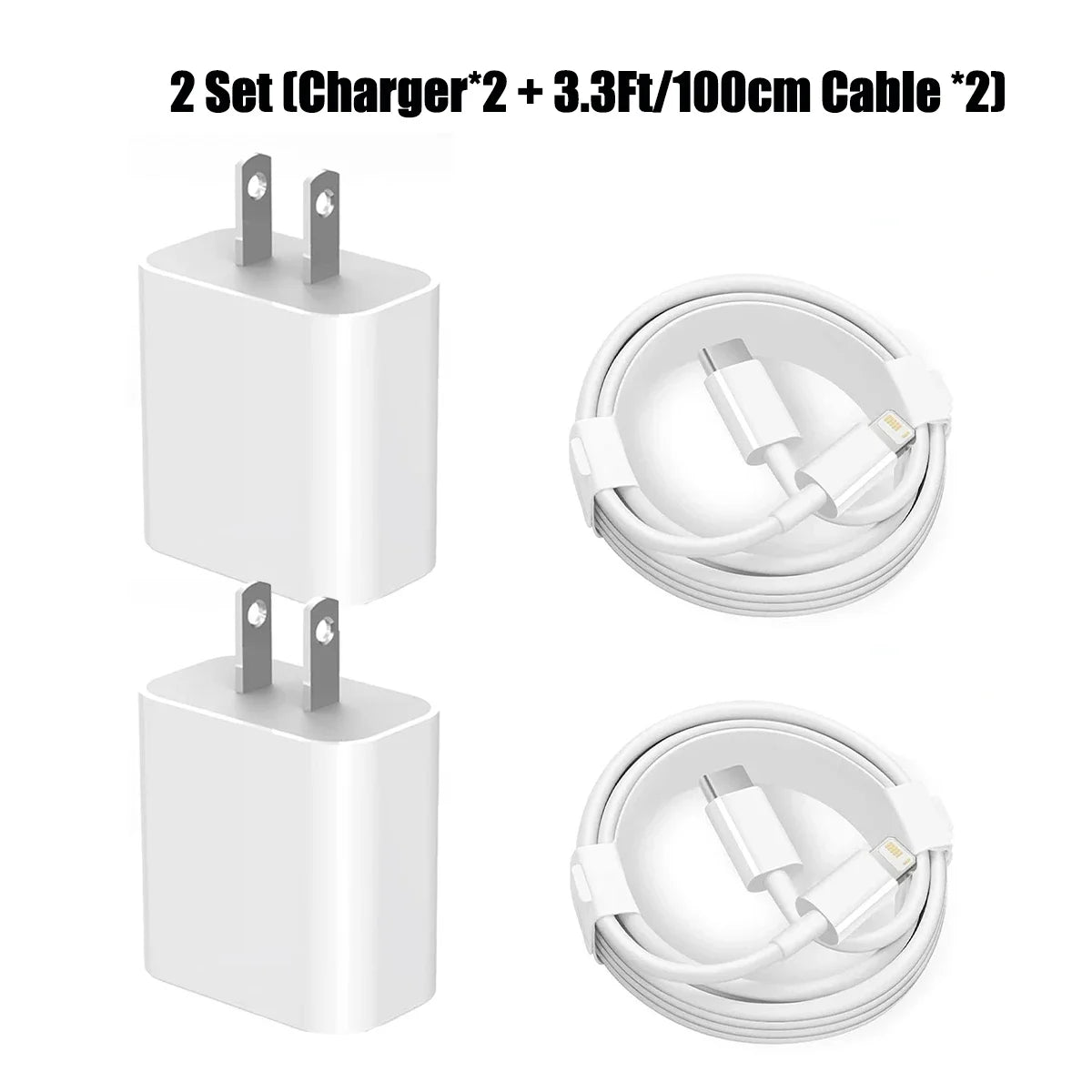 1-3Set 20W US USB C Port Fast Charger For iPhone