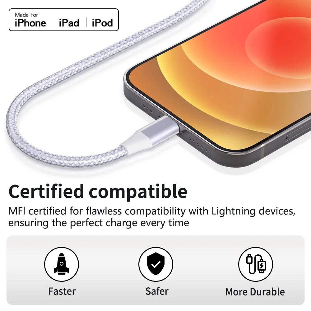 USB A To Lightning Cable For iPhone