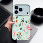 Colorful Plants Printed Leather Texture TPU Case For iPhone