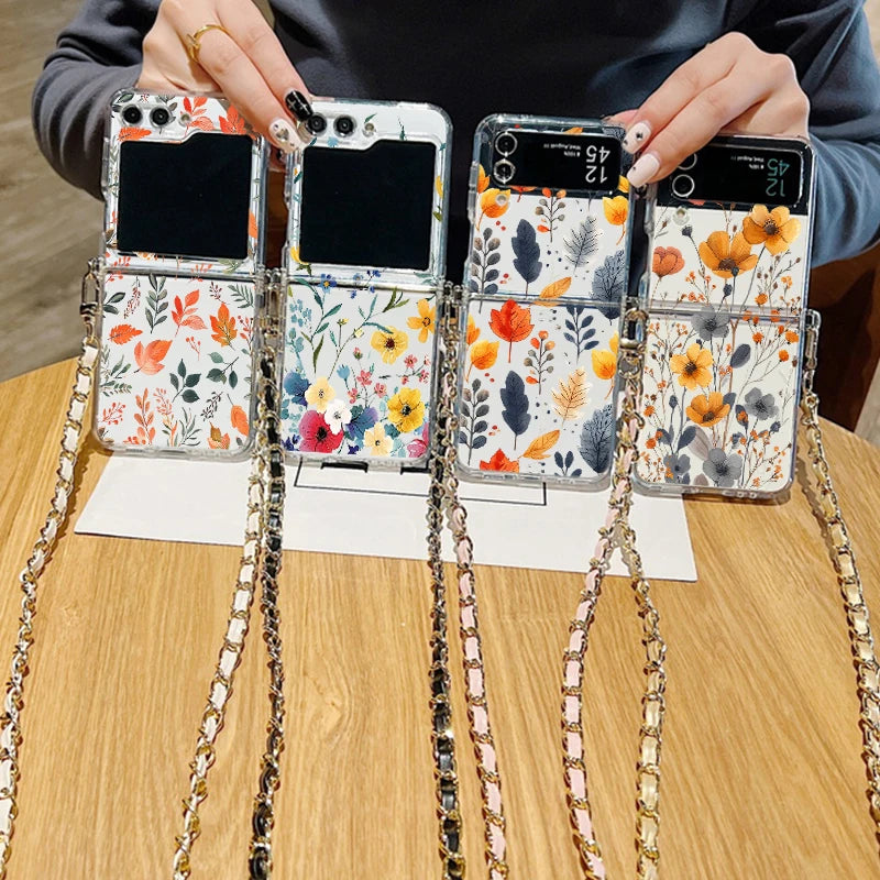 Yellow Flower Soft TPU Lanyard Case For Samsung Galaxy