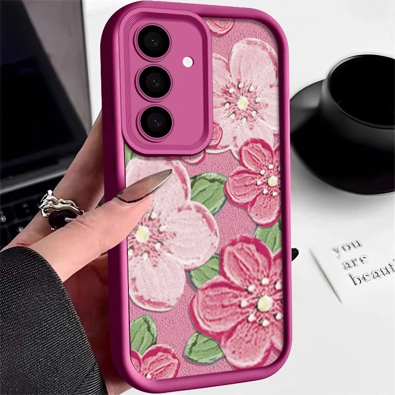 Oil Painting Flower Soft Case For Samsung Galaxy