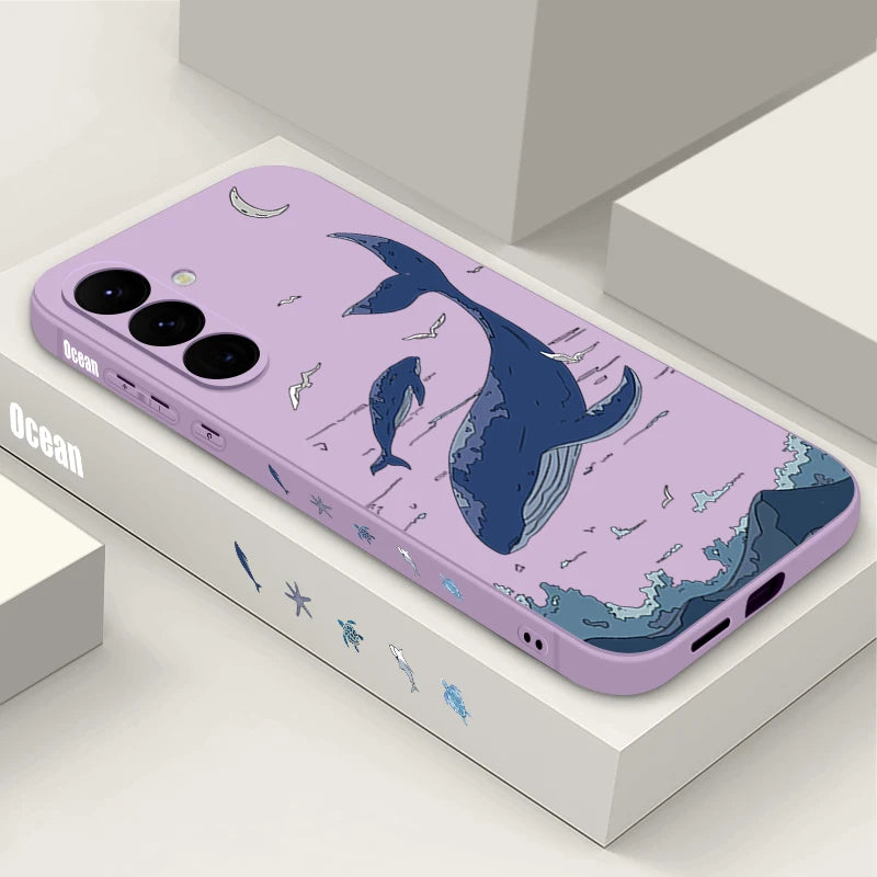 Whale Printing Lanyard Case For Samsung Galaxy