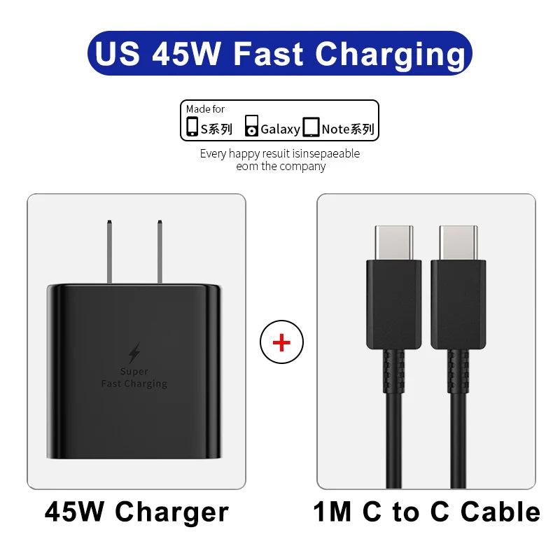 PD 45W USB C Fast Charger For Samsung Galaxy