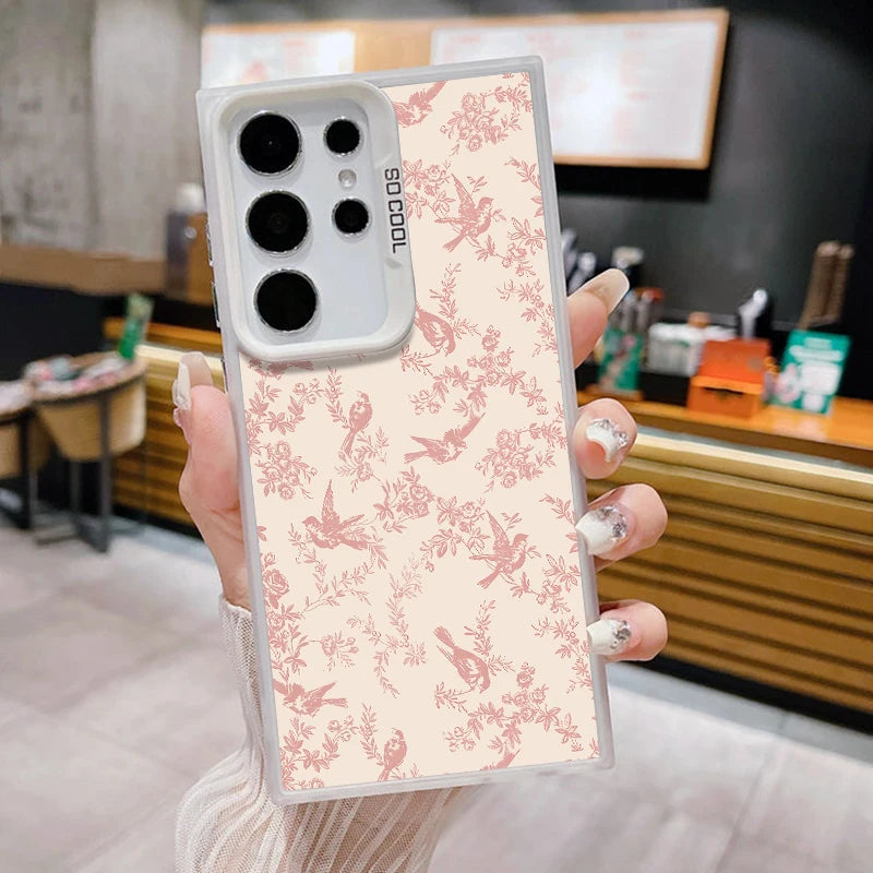 Small Pink Flowers Painting Phone Case For Samsung Galaxy