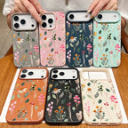 Colorful Plants Printed Leather Texture TPU Case For iPhone
