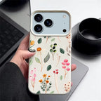 Colorful Plants Printed Leather Texture TPU Case For iPhone
