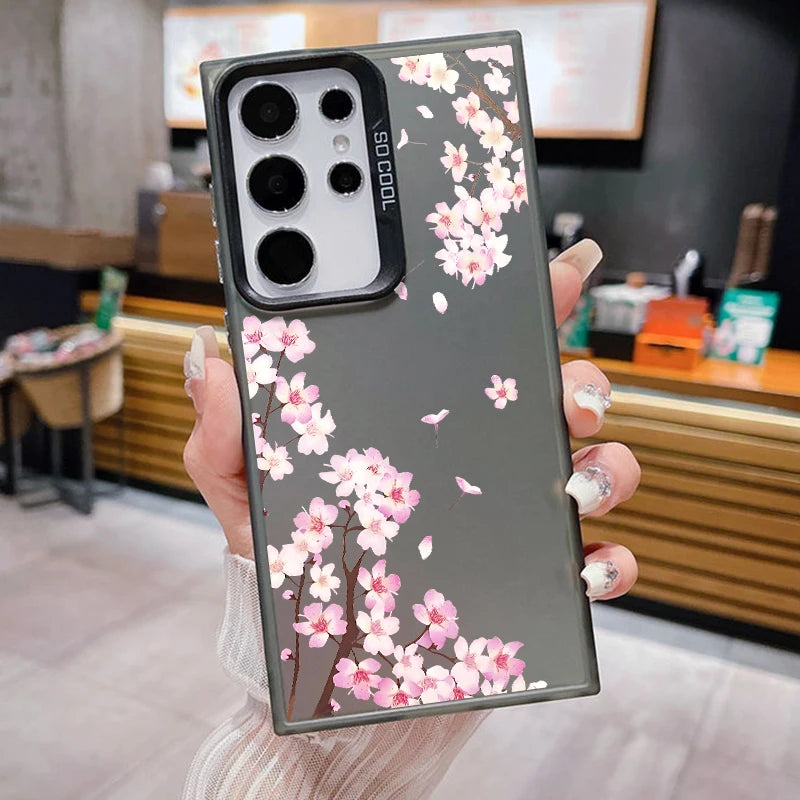 Small Pink Flowers Painting Phone Case For Samsung Galaxy