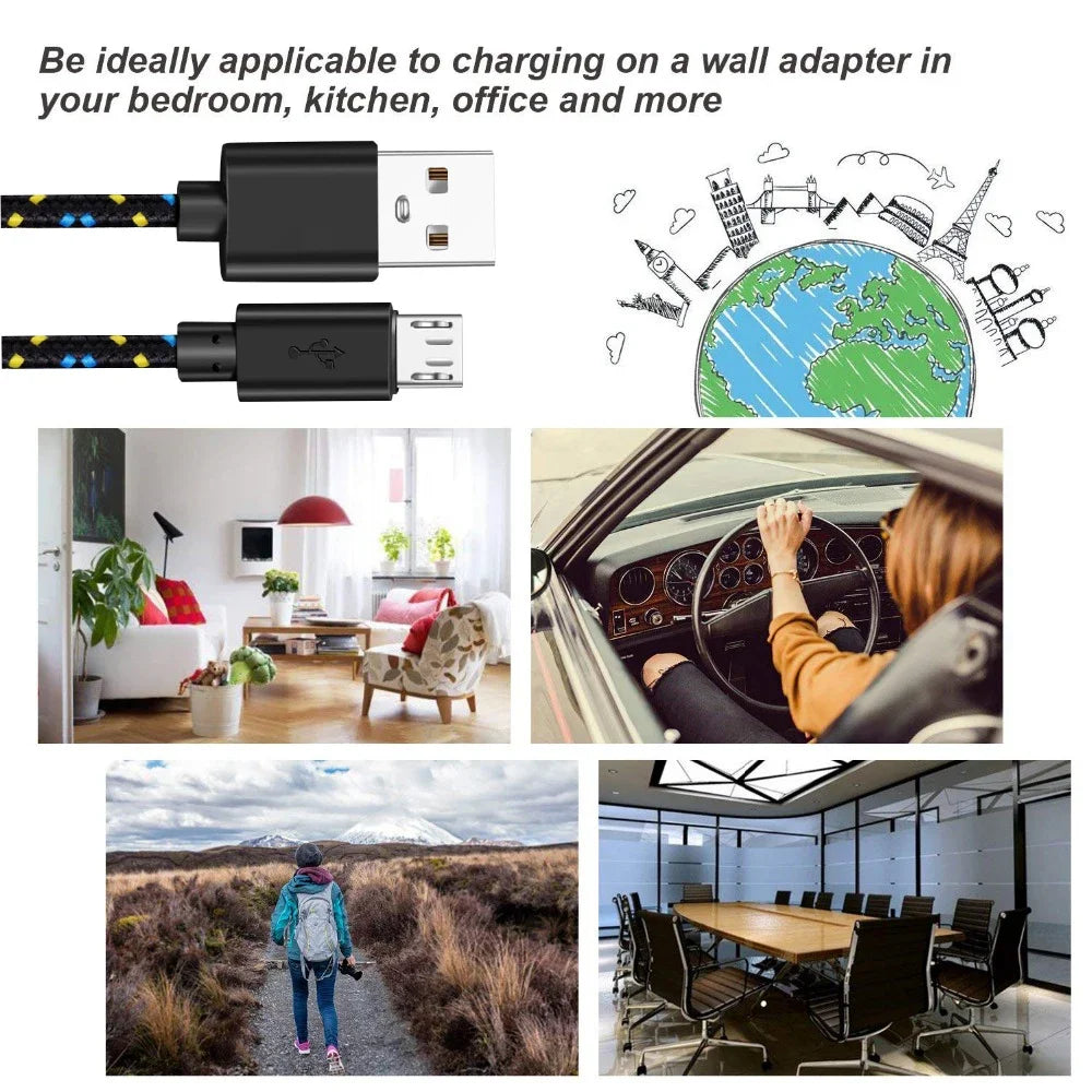 2.4A Micro USB Cable 0.5m/1m/2m/3m