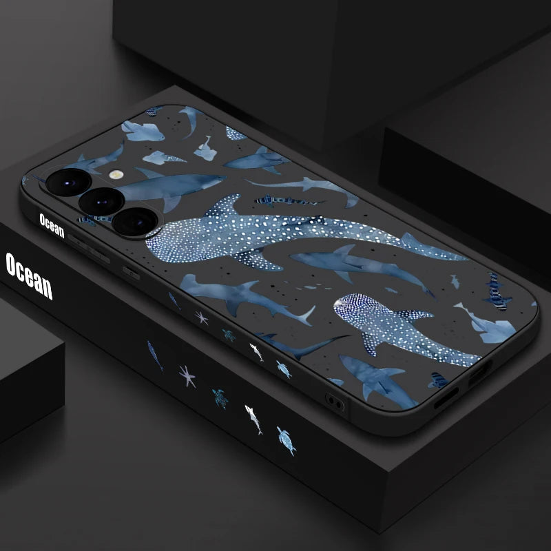 Whale Printing Lanyard Case For Samsung Galaxy
