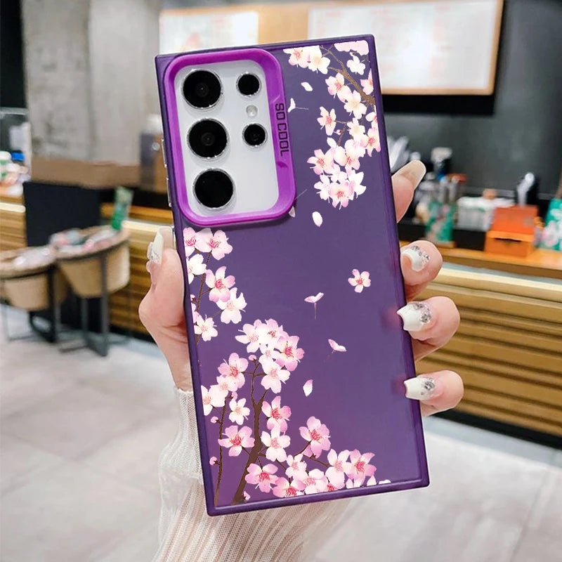 Small Pink Flowers Painting Phone Case For Samsung Galaxy