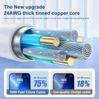 1-5pcs 30W Fast Charging Cable For Apple iPhone