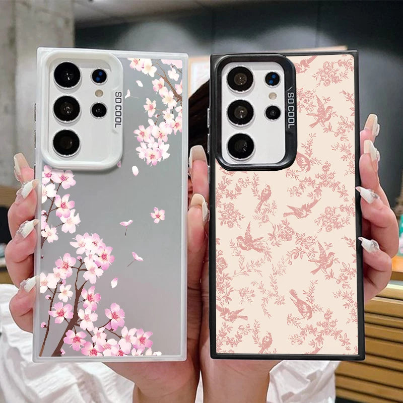 Small Pink Flowers Painting Phone Case For Samsung Galaxy