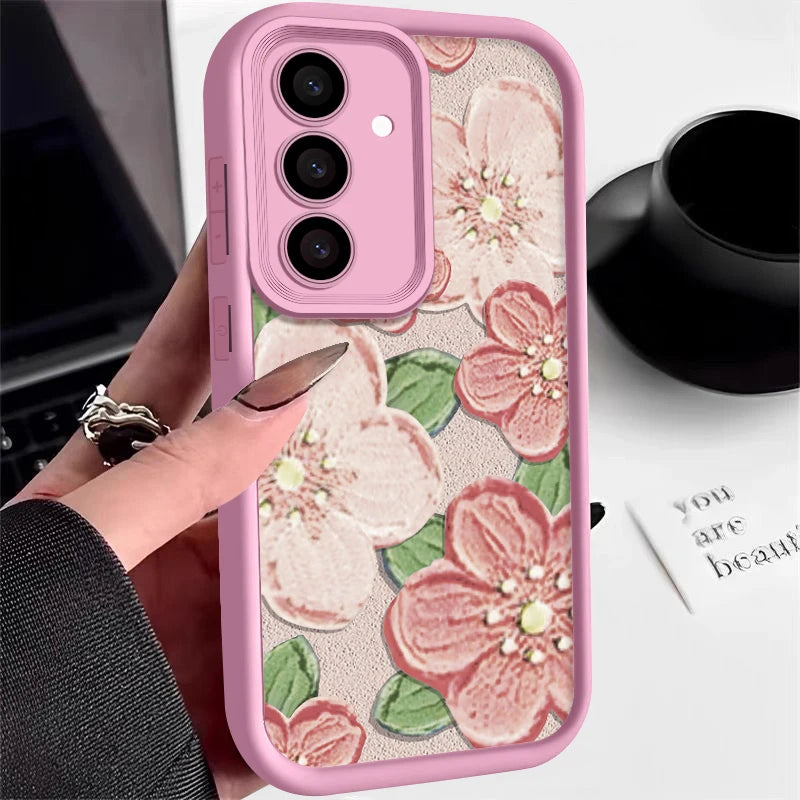 Oil Painting Flower Soft Case For Samsung Galaxy