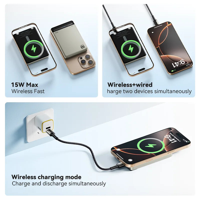 10000Ah Power Bank Magnetic Wireless 20W