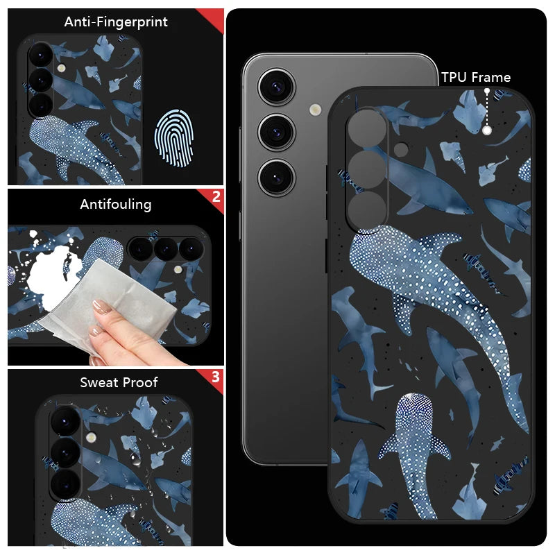 Whale Printing Lanyard Case For Samsung Galaxy