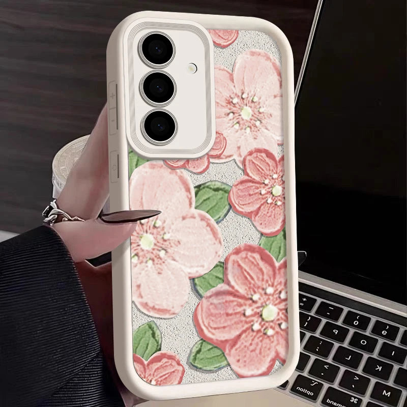 Oil Painting Flower Soft Case For Samsung Galaxy