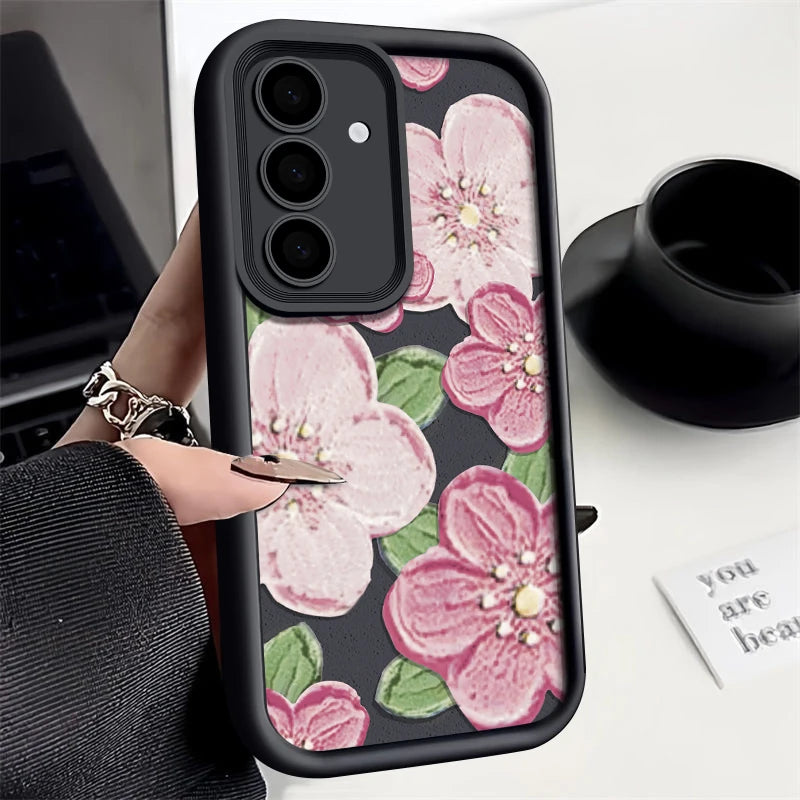 Oil Painting Flower Soft Case For Samsung Galaxy