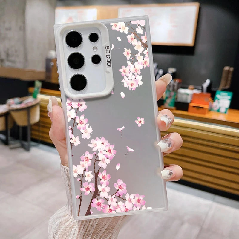 Small Pink Flowers Painting Phone Case For Samsung Galaxy