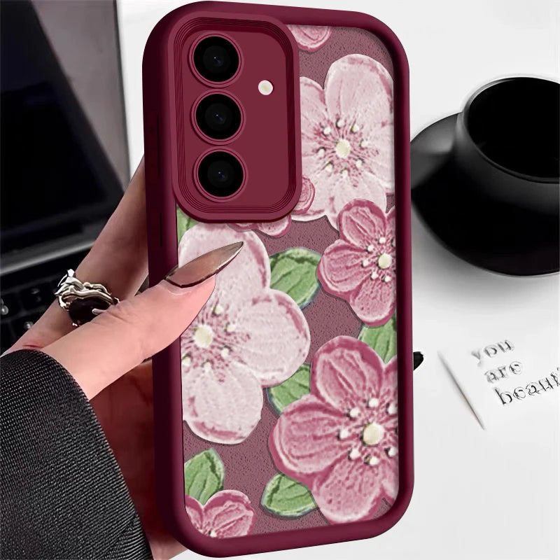 Oil Painting Flower Soft Case For Samsung Galaxy