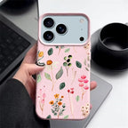 Colorful Plants Printed Leather Texture TPU Case For iPhone