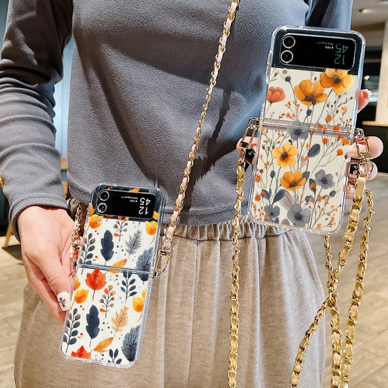 Yellow Flower Soft TPU Lanyard Case For Samsung Galaxy