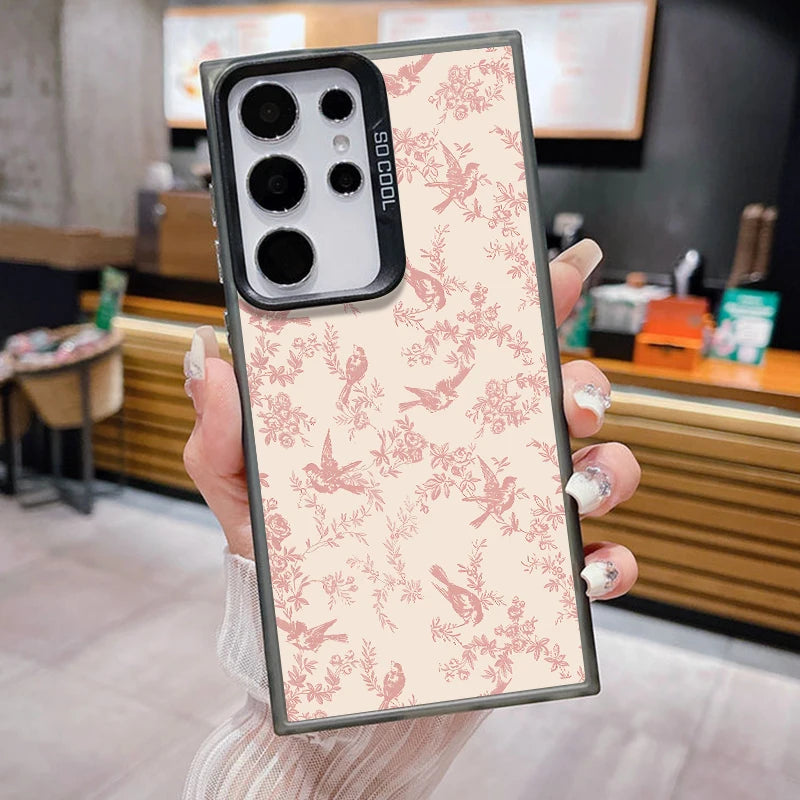 Small Pink Flowers Painting Phone Case For Samsung Galaxy