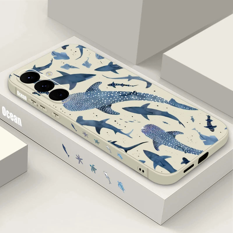 Whale Printing Lanyard Case For Samsung Galaxy