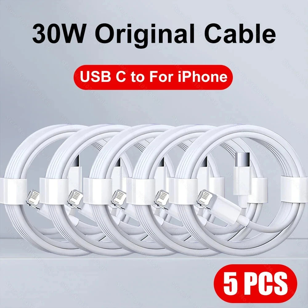 1-5pcs 30W Fast Charging Cable For Apple iPhone