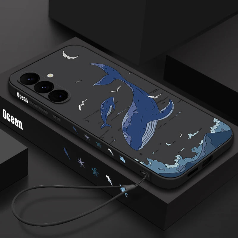 Whale Printing Lanyard Case For Samsung Galaxy