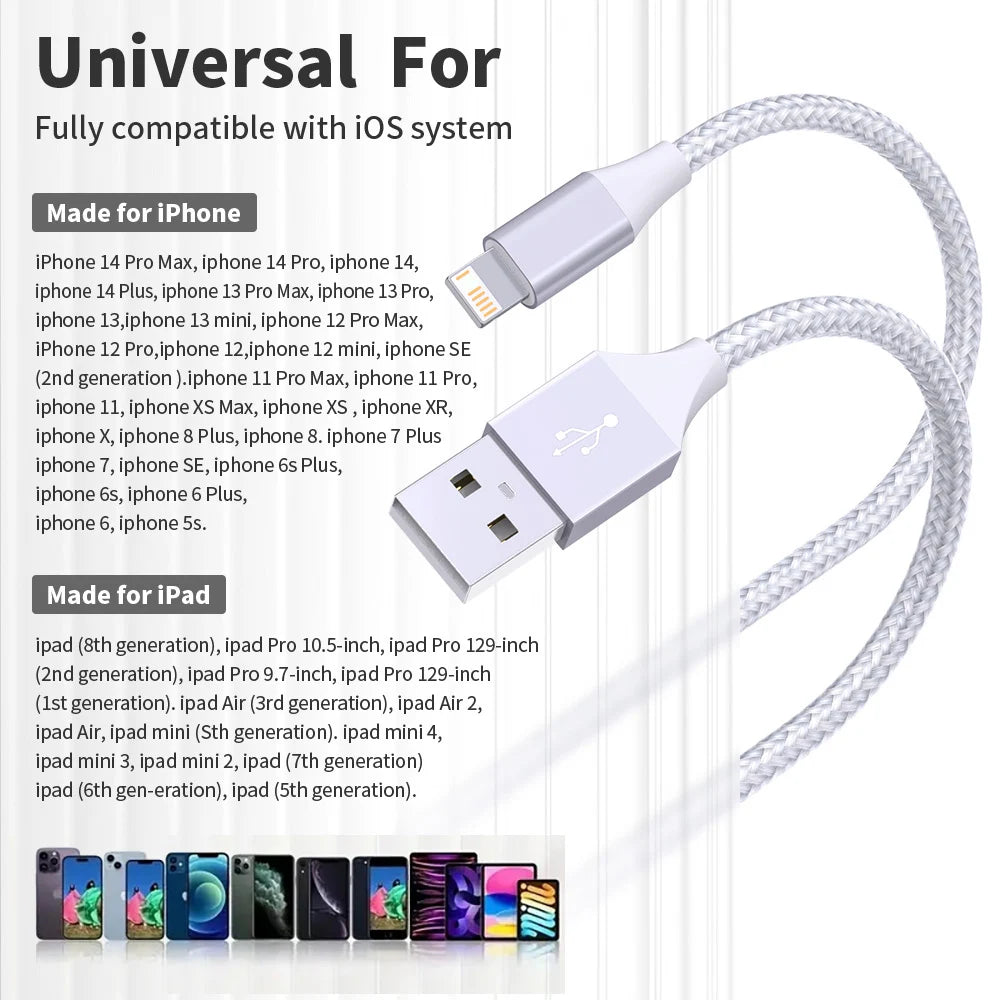 USB A To Lightning Cable For iPhone