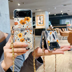 Yellow Flower Soft TPU Lanyard Case For Samsung Galaxy