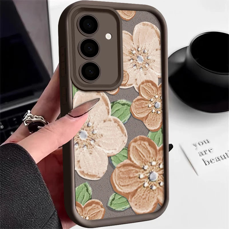 Oil Painting Flower Soft Case For Samsung Galaxy