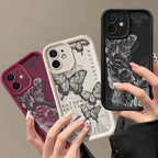 Retro Butterfly Silicone Phone Case For iPhone