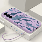 Whale Printing Lanyard Case For Samsung Galaxy