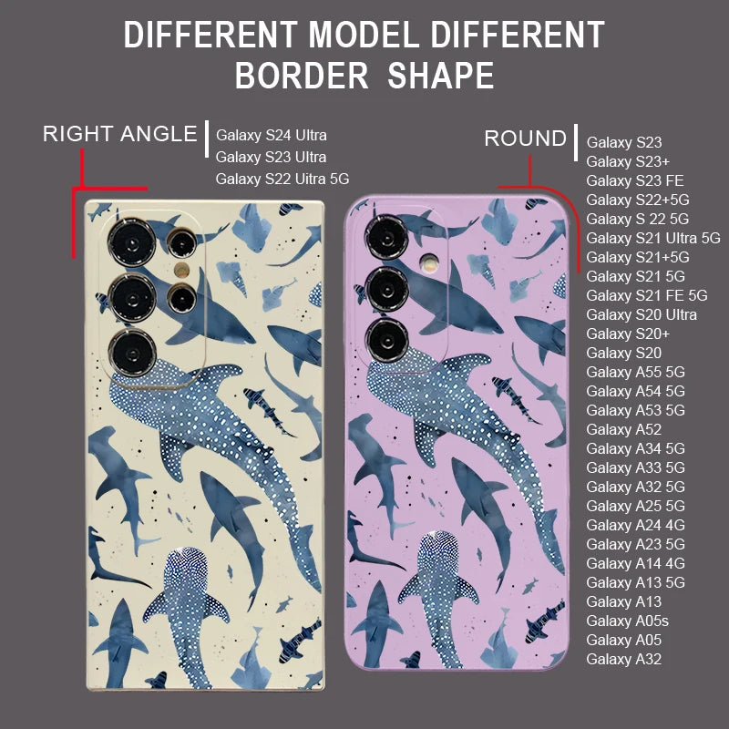 Whale Printing Lanyard Case For Samsung Galaxy