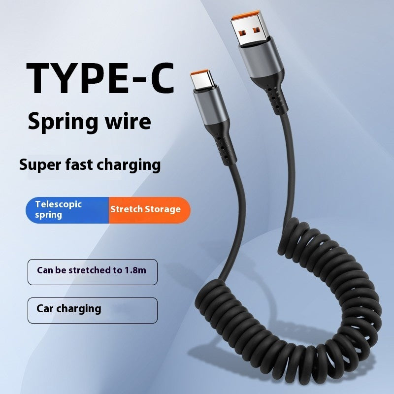 Spring Retractable Data Cable
